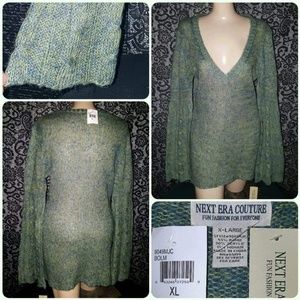 🕊NWT BOHO HIPPIE FLAIRARM MOHAIR SPACEDYE SWEATER